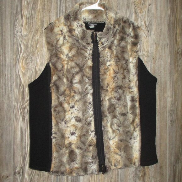 SAMOON by Gerry Weber sz 50 US size 20 faux fur vest jacket Goblincore Forest - Picture 13 of 13